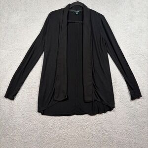 Lauren Ralph Lauren Black Open Front Cardigan Sweater Women's Size S Classic